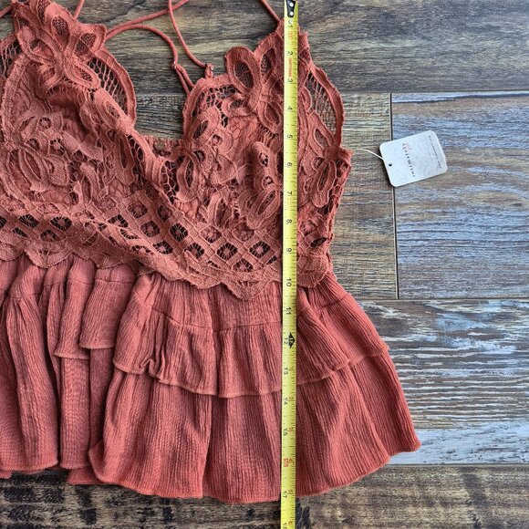 NWT Free People Intimately Adella Cami Top Lace Gauze Smock Winding Roads - Picture 16 of 16
